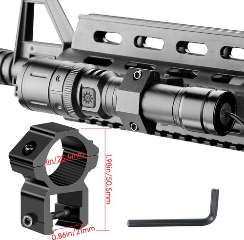 X.Store Airsoft Picatinny Rail Flashlight - USB Rechargeable, 5 Modes with Remote Pressure Switch, Professional Tactical Flashlights for Outdoor Use