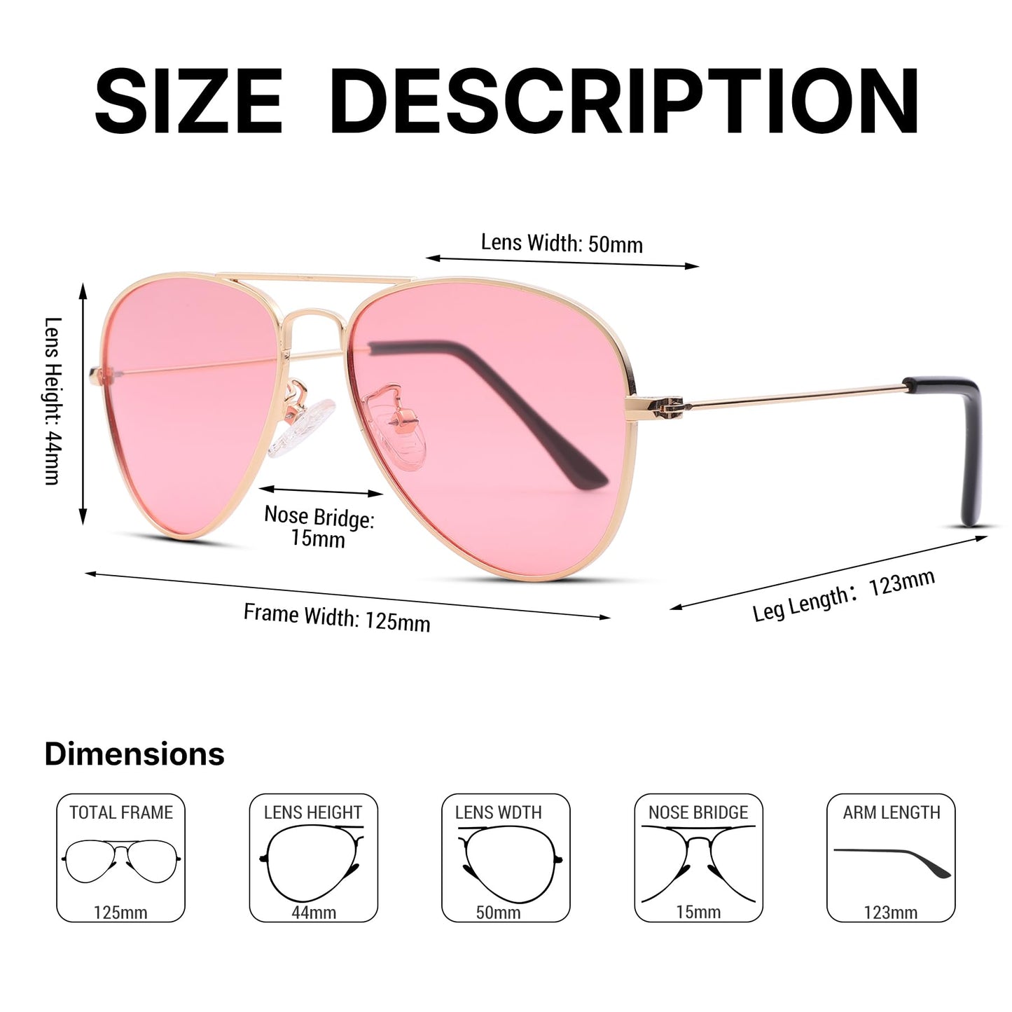 Pro Acme Polarized Kids Aviator Sunglasses, UV400 Protection Metal Frame Unbreakable for Toddlers Age 3-8(Gold Frame/Clear Pink Lens)