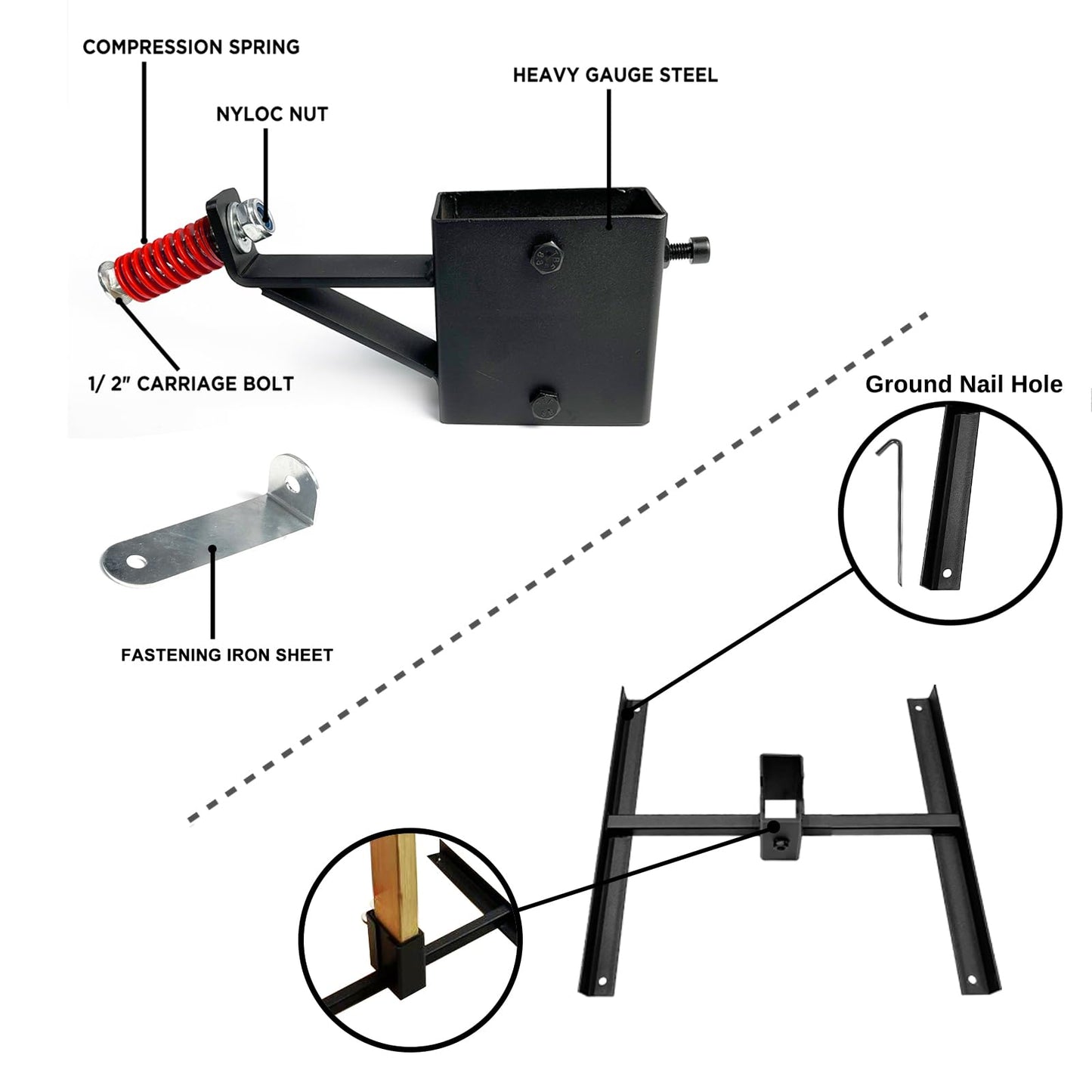 ATFLBOX 1/2 inch Thick AR500 Steel Target Stand System, 12" x 20" Torso Shooting Target with 2x4 Target Stand Kit