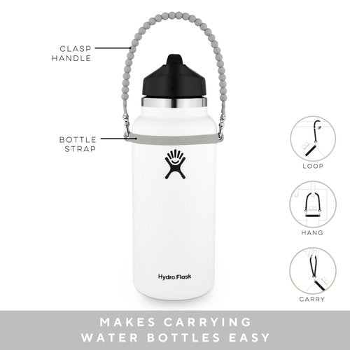 Ryan & Rose Water Bottle Handle 3 Pack - Silicone Water Bottle Sling, Carrier, Holder with Strap Compatible Stanley Cup Accessories (Beaded Pretty in Pink (3 Pack))