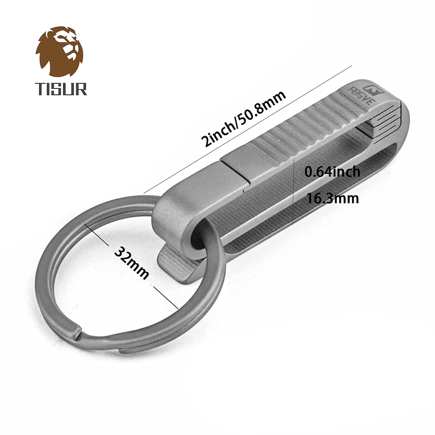 TISUR Swivel Key Chain Ring+Titanium Carabiner Key chain Ring Holder For Belt