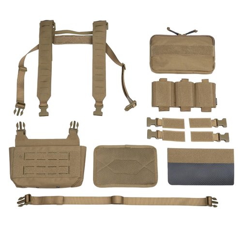 IDOGEAR Tactical Chest bag with Insert 5.56/7.62 Mag Pouch Recon Kit Kangaroo Chest bag Utility Laser-cut MOLLE Hook-and-Loop Accessory Bag Admin Pouch for Military Airsoft(Coyote Brown)