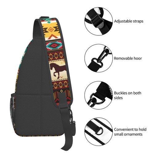 Majoug Horse Sling Bag Crossbody Sling Backpack Bags for Women Men Mentravel Hiking Casual Daypacks Chest Shoulder Bag Christmas Halloween Gifts