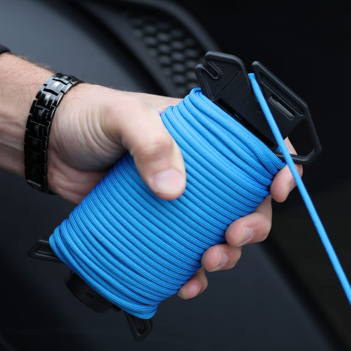 Atwood Rope MFG Ready Rope™ 550 Paracord 100 Feet 7-String Core Nylon Parachute Cord Outside Survival Gear Made in USA | Lanyards, Bracelets, Handle Wraps, Keychain (Blue)