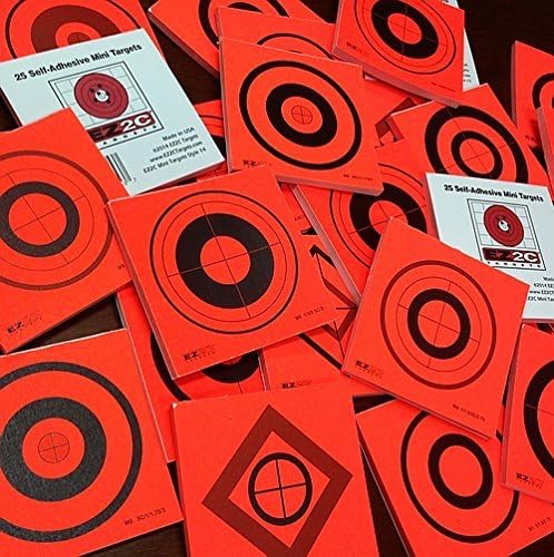 EZ2C Mini Shooting Targets, Bright Flourescent Self-Adhesive 3.5" x 3.5" (Tear-Off Pads of 25 or 100)
