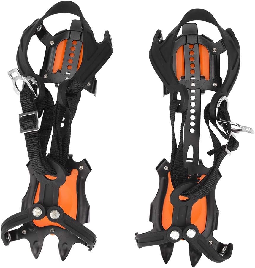 Traction Ice Cleats, Anti-Slip 10 Toothed Snow Crampons Ice Footwear for Mountaineering, Ice Climbing, Camping, Hiking Crampons for Hiking Boots