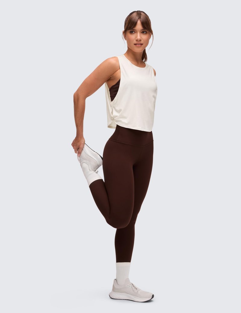 CRZ YOGA Pima Cotton Large Armhole Tank Tops for Women - Workout Sport Athletic Yoga Running Gym Loose Crop Sleeveless Shirts Milky White (Bone) XX-Small