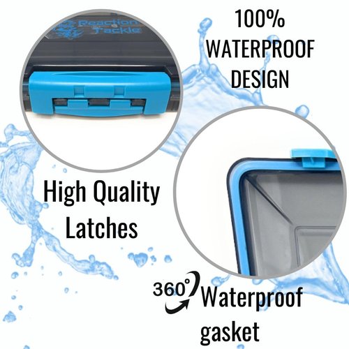 Reaction Tackle Ultimate Waterproof Tackle Box Trays with Removable Dividers - Organization and Storage Solution- 4-Pack Kit of 3-Clip Trays - 3600 4-Pack