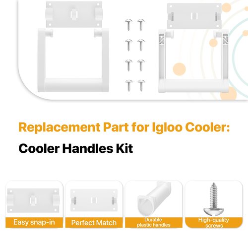 LBB-Parts White Plastic Replacement Cooler Handles,Compatible with Igloo 90-100 Quart Cooler Handle,Cooler Replacement Handles kit