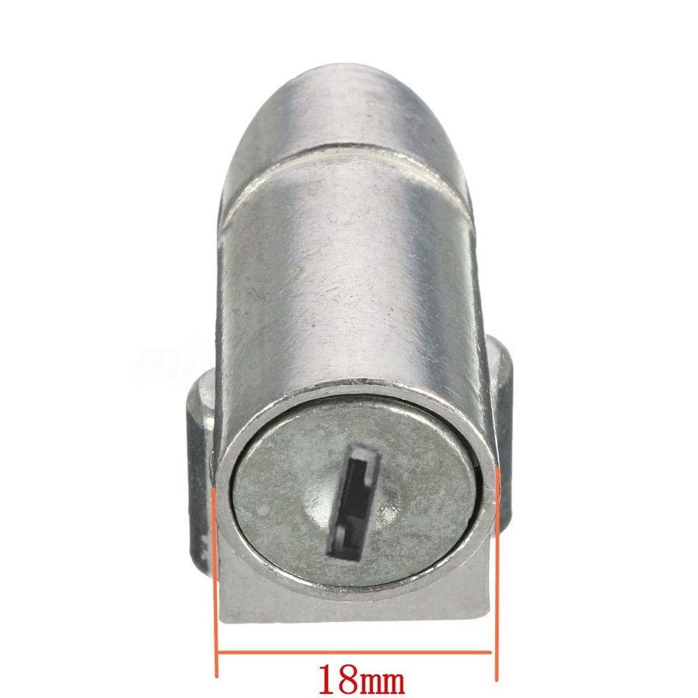 1Pcs Electric Bike Battery Box Safety Lock Portable Anti-Theft Key Lock Battery Cylinder Lock for Motorcycle Electric Bike Scooter E-Bike with 2 Keys Light Weight(Silver)