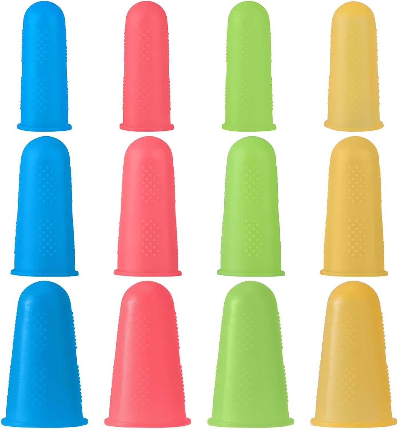24 Pcs Silicone Hot Glue Finger Caps Finger Protector 3 Sizes Rubber Fingers Covers Anti-Slip Crochet Finger Guard Reusable Finger Protector Sleeve Tips Guard for Sewing Sorting Paper Ironing