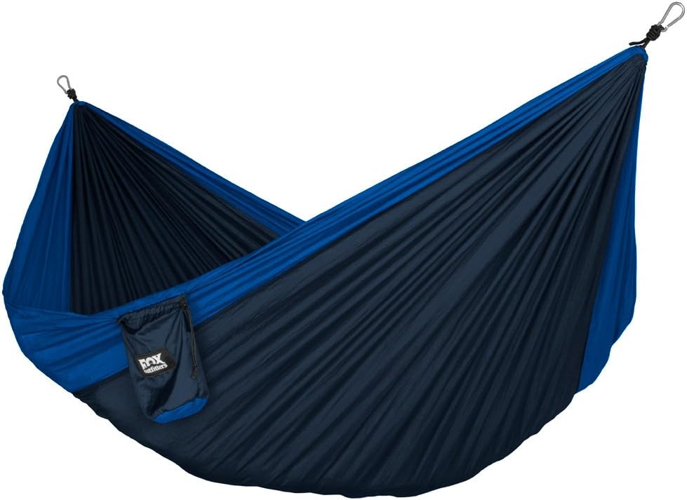 Neolite Single Camping Hammock - Lightweight Portable Nylon Parachute Hammock for Backpacking, Travel, Beach, Yard. Hammock Straps & Steel Carabiners Included