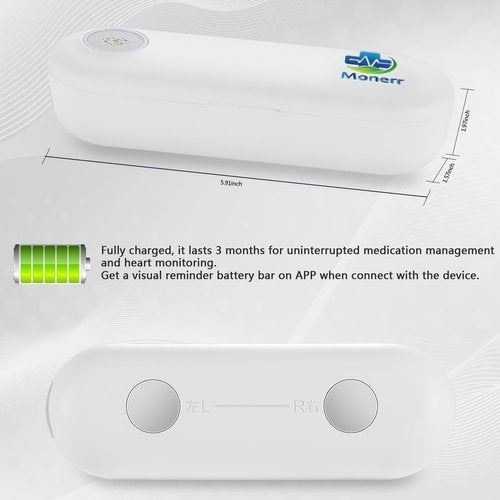 Monerr Heart Rate Monitoring Device Portable Bluetooth Monitor for Rhythm Waveform, Personal Use Device Compatible with iOS&Android (White)