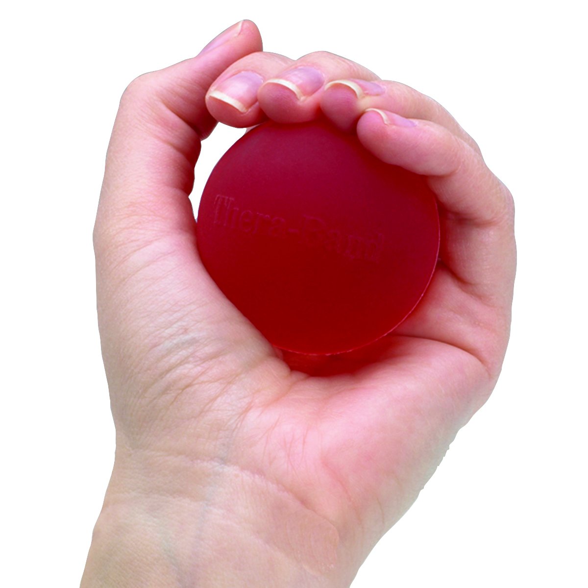 THERABAND Hand Strengthening Ball - Soft Grip Exerciser for Wrist, Finger & Forearm Therapy, Red, Beginner-Friendly