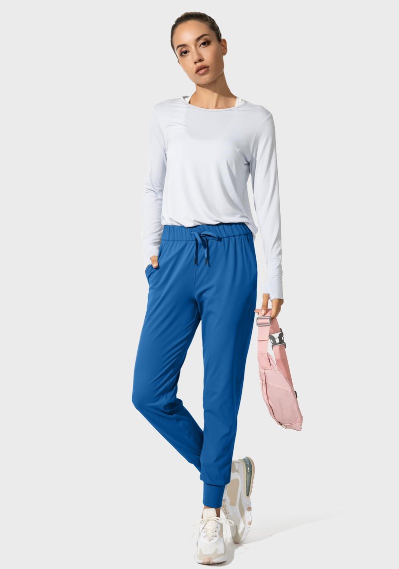 SANTINY Joggers for Women Lightweight Running Drawstring Sweatpants Workout Travel Yoga Athletic Womens Lounge Pants with Pockets(Blue_S)