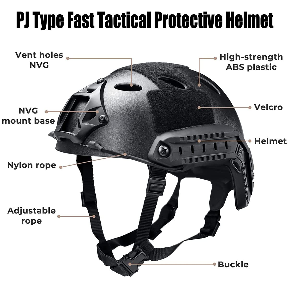 Airsoft Helmet - Tactical Military Paintball Bump Army Helmets for Kids Men & Women - Swat Sniper Combat Pilot Climbing Forestry Caving PJ Type Fast
