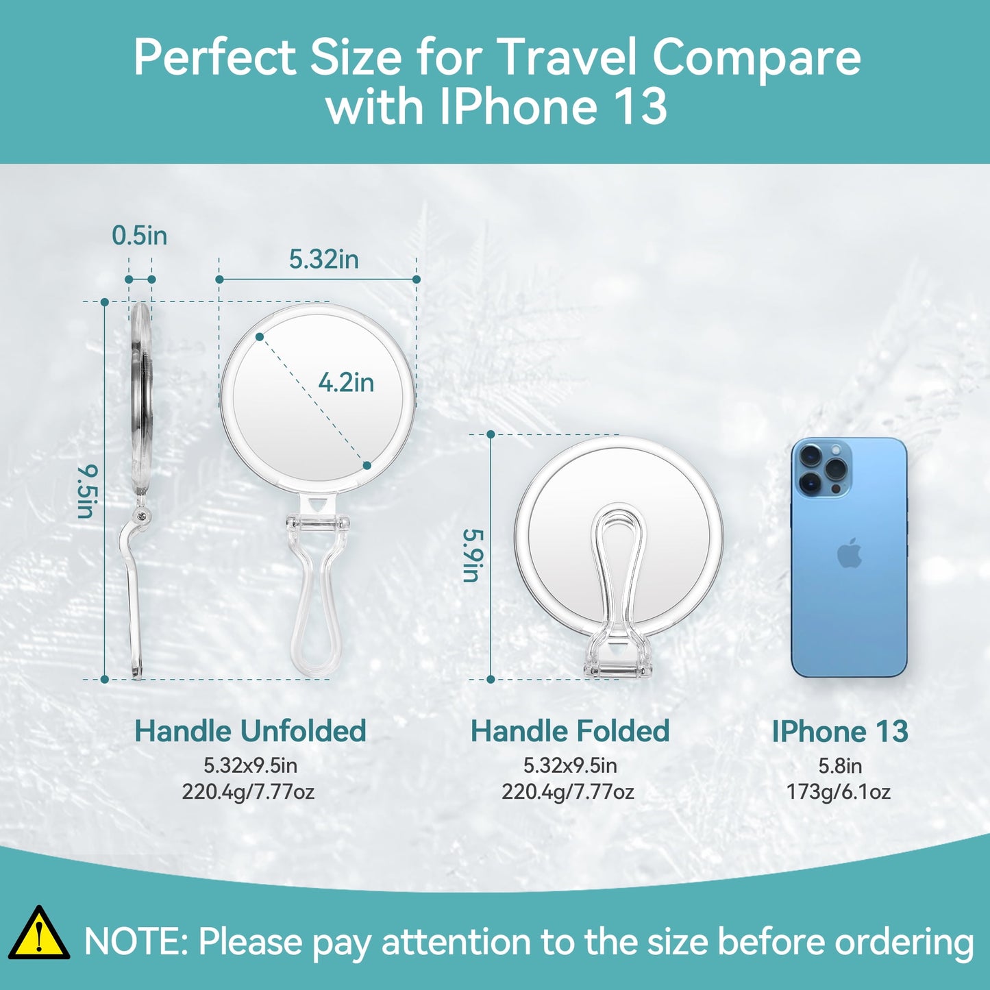 30X Magnifying Mirror with Handle | Travel Makeup Tool for Women