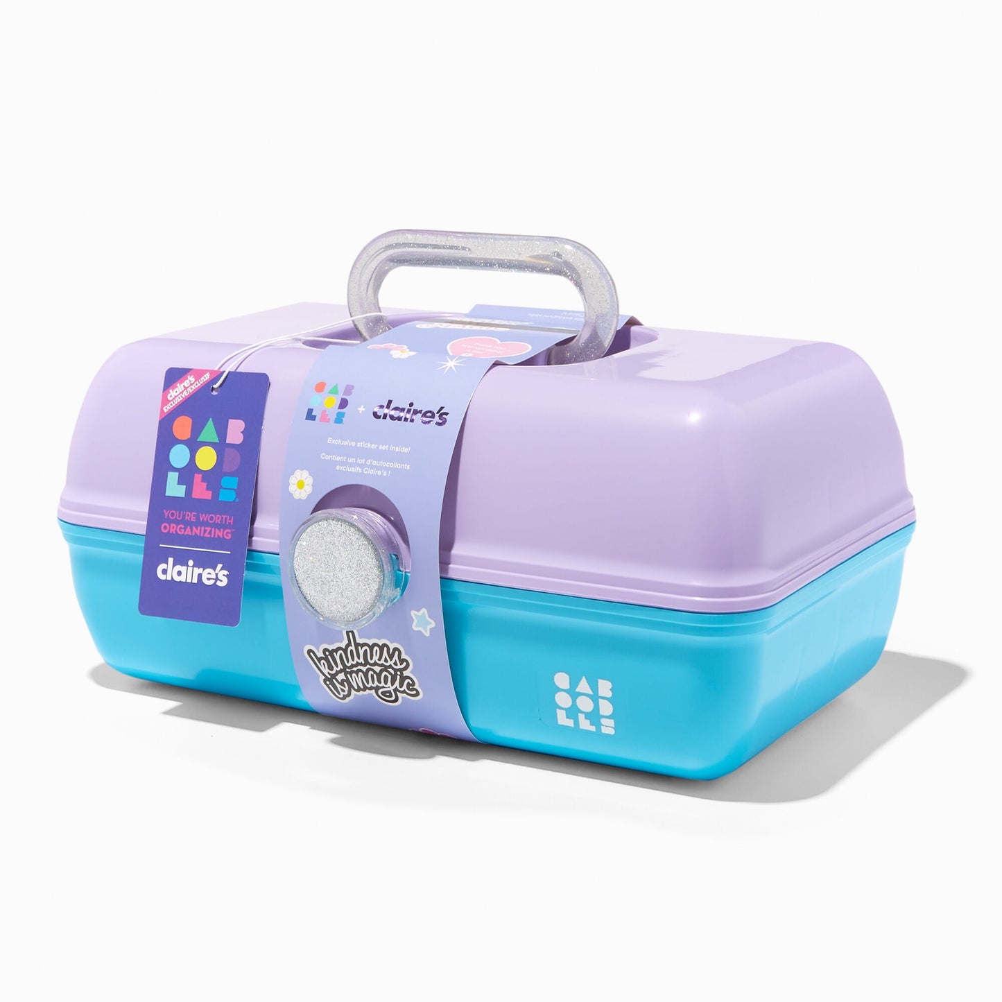 Large Caboodles Makeup Case | Travel Cosmetic Organizer for Girls - Lilac & Blue
