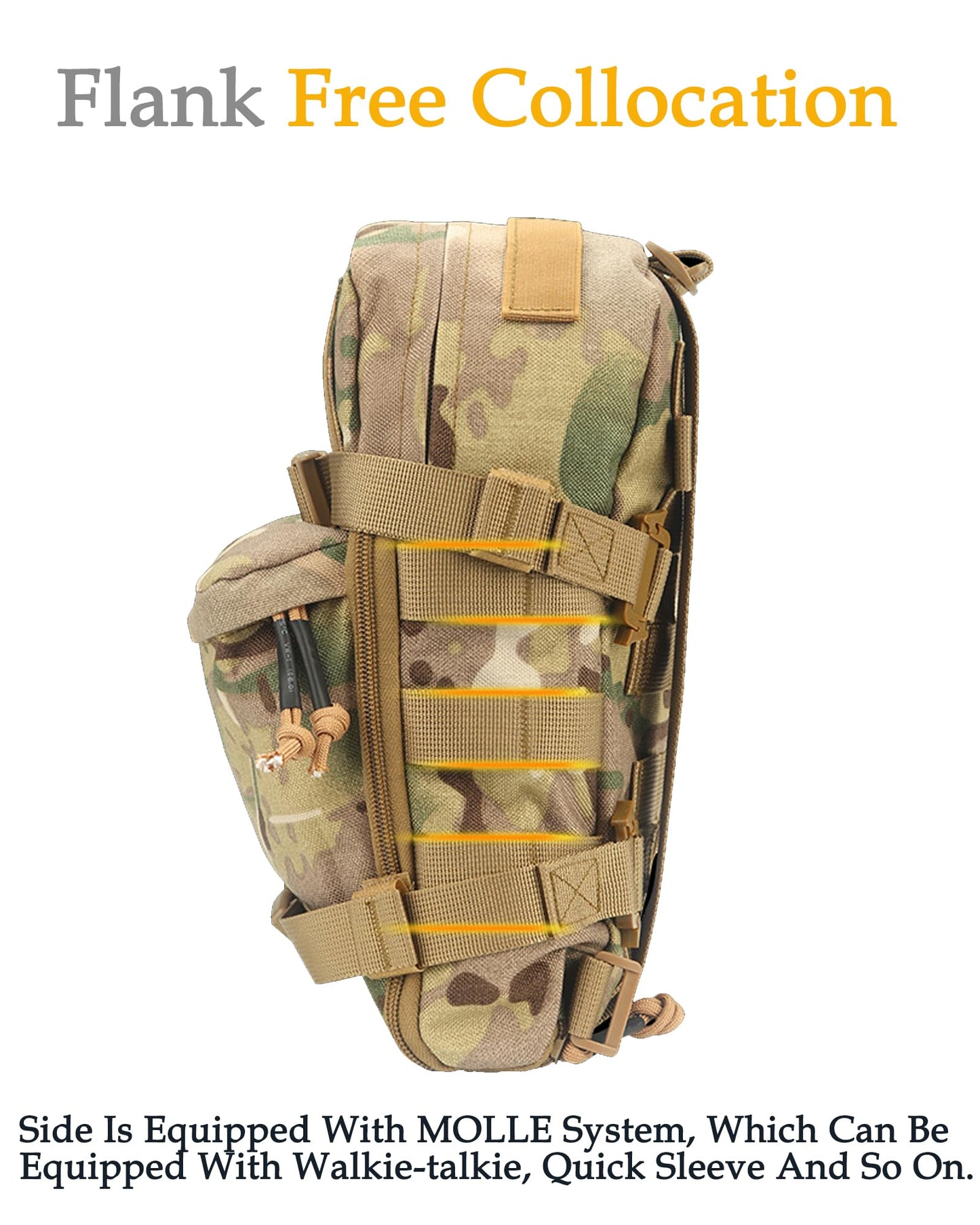 GEEDUD Mini Tactical MOLLE Hydration Pack,Tactical Hydration Backpack,Water Reservoir Bag,Outdoor Water Bladder Carrier Pack for Hiking,Climbing(Multi-camo)