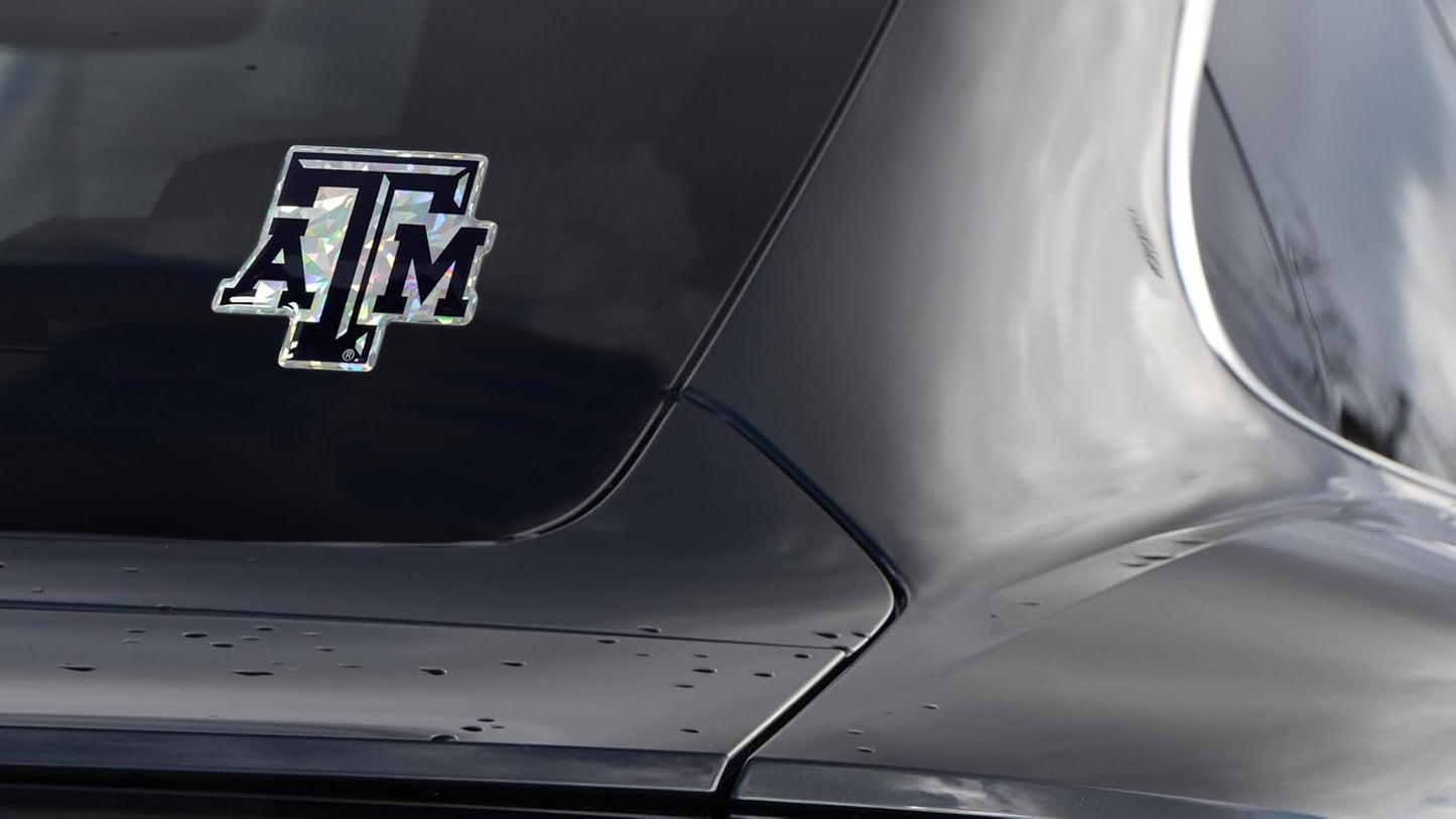 Elektroplate Officially Licensed Texas A&M University Silver Reflective Decal | Premium 3D Domed All Weather Vinyl Sticker for Car, Water Bottle, Device, Cooler, Toolbox & More | Made in The USA