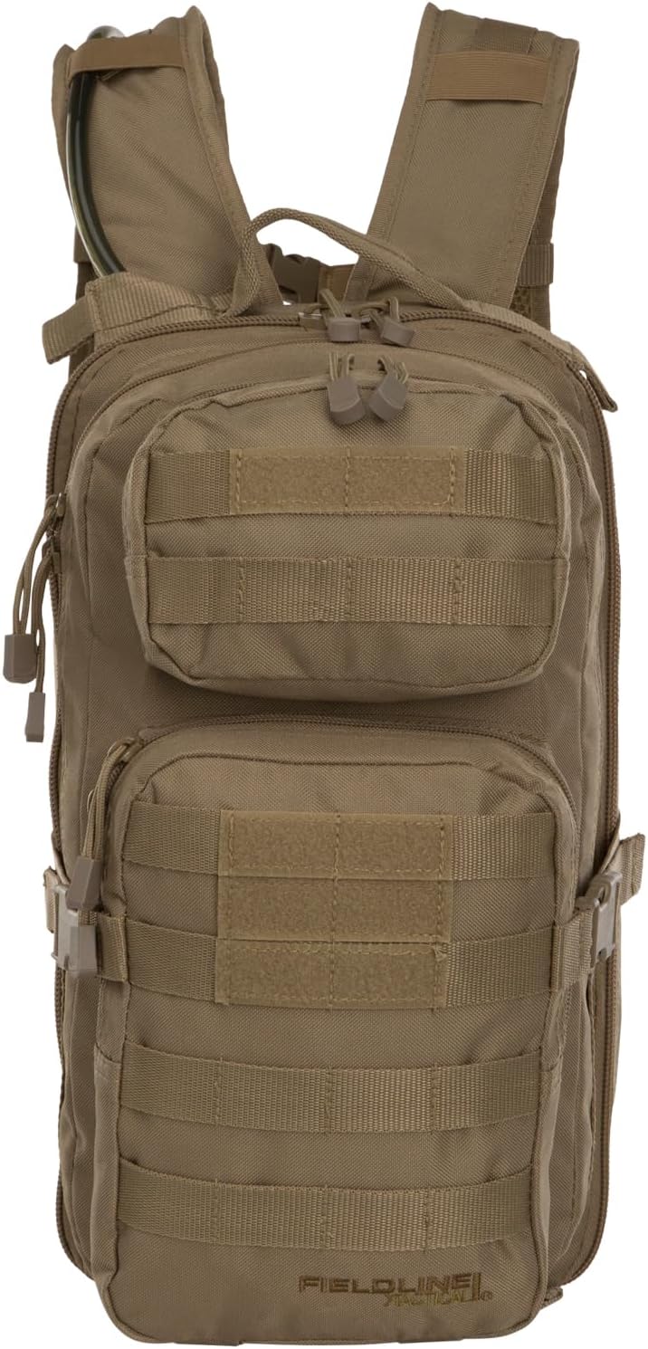 Surge Tactical Hydration Pack by Fieldline | Military Backpack with MOLLE System | Survival Bug Out Bag | 22L Storage Capacity + 3L Reservoir (Digital Sand)
