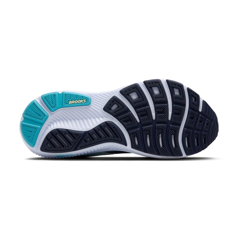 Brooks Women’s Ghost 17 Neutral Running Shoe - Navy/Green/Turquoise - 9 Medium