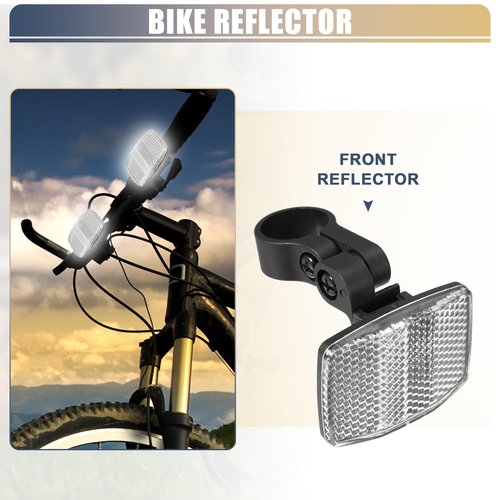 X AUTOHAUX Bike Reflectors 2.13"x1.54" Bicycle Warning Reflector Bike Accessories Plastic White