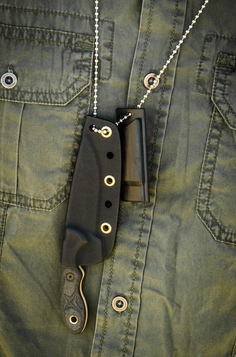 Tops Knives Mini Scandi Survival neck Knife Tan Blade MSK-SURV