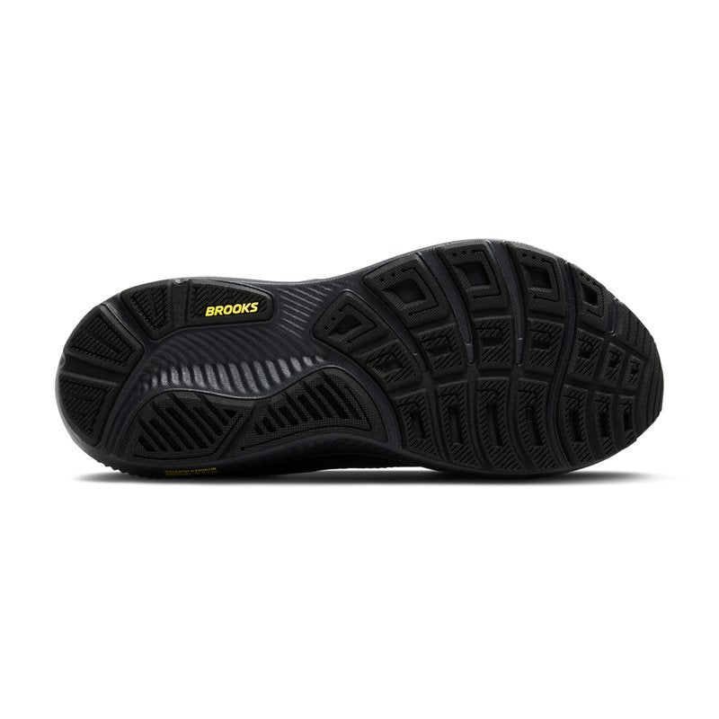 Brooks Men’s Ghost 17 Neutral Running Shoe - Ebony/Black/Yellow - 8.5 Medium