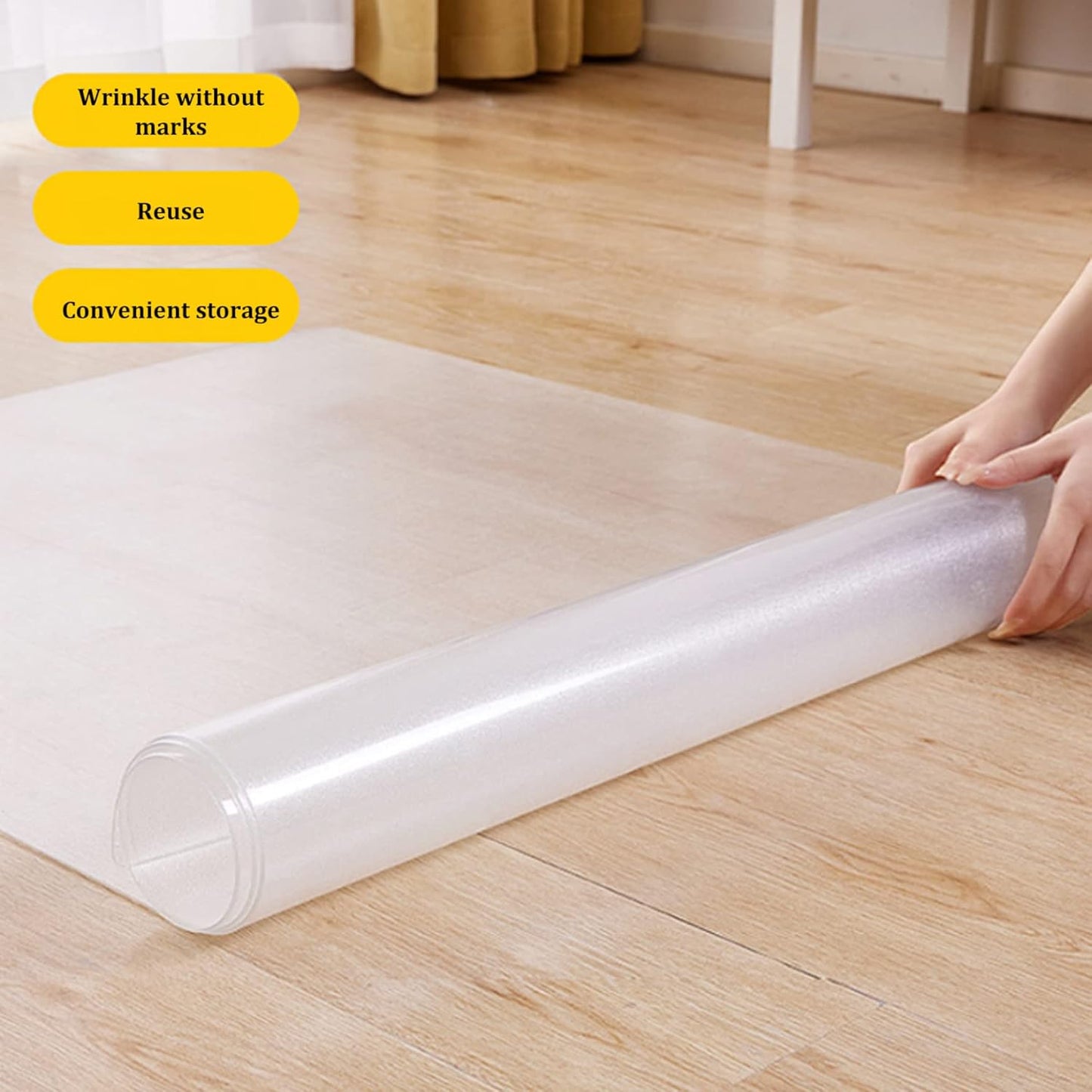 Clear Office Chair Mat Non Slip 1mm Transparent Desk Chair Mat PVC Floor Protector for Home Office 50x80 cm
