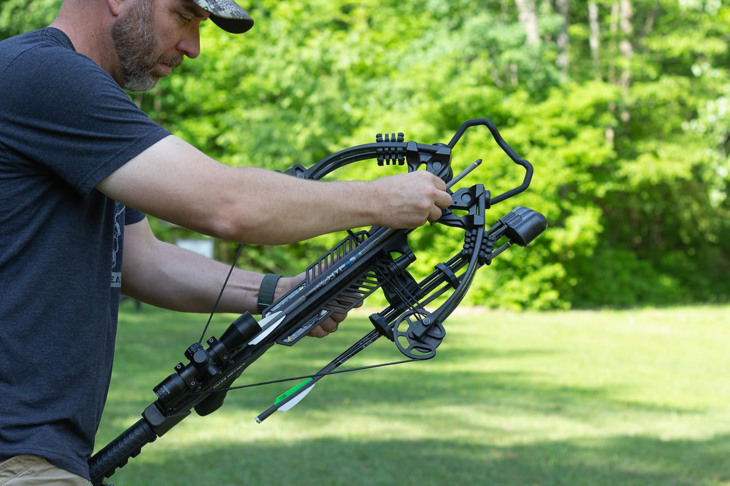 Killer Instinct Rapid 420 Crossbow - 420 FPS High-Speed Hunting Crossbow with 4×32 Scope, Rope Cocker, Arrows, Quiver & Rail Lube - Compact & Powerful Kit