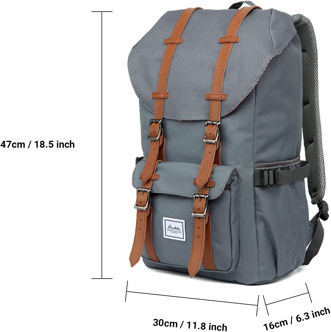 KAUKKO Backpack, (Black (E5-3), 45 x 27 x 17cm (HxBxT)