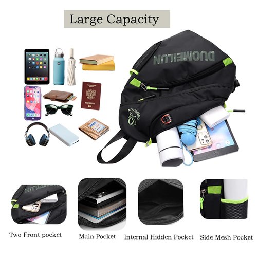 Waterproof Travel Backpack Shoulder Bag Sling Bag for Men Women, Multi-functional Casual Adjustable Crossbody Bag Hiking Travel Daypack Chest Bag