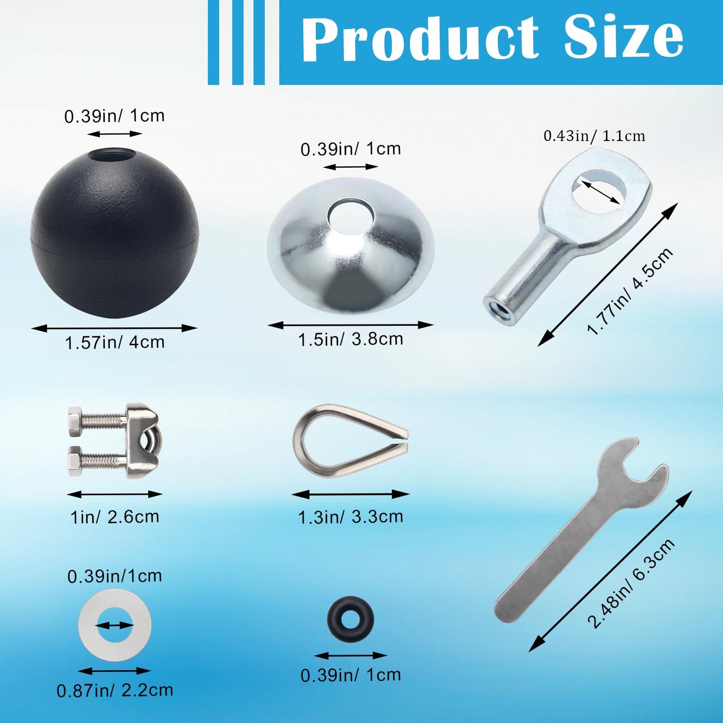 Anglekai 17Pcs Cable Attachments for Gym, Solid Rope Attachment for 5mm Fitness Pulley Machine Gym Equipment for Home Gym Cable Replacement Parts Rope (17)