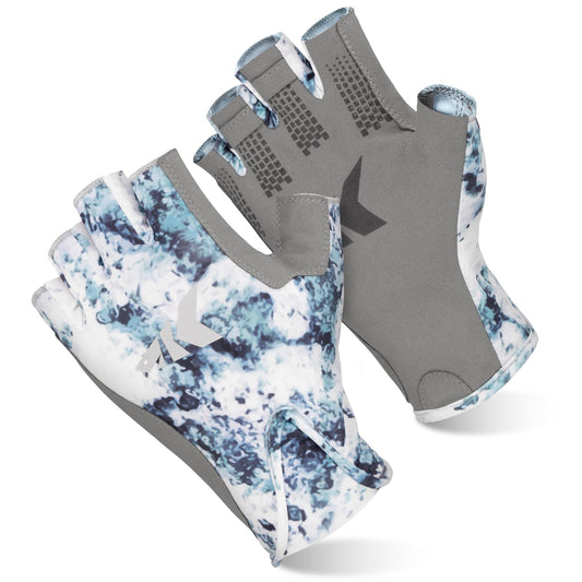 KastKing Gill Raker II Gloves, UPF 50 FrostWeave Yarn Cooling Fabric, Non-Slip Grip, Quick-Dry, Short Cuff Comfort, Reflective Logo, Fishing, Hiking, Outdoors