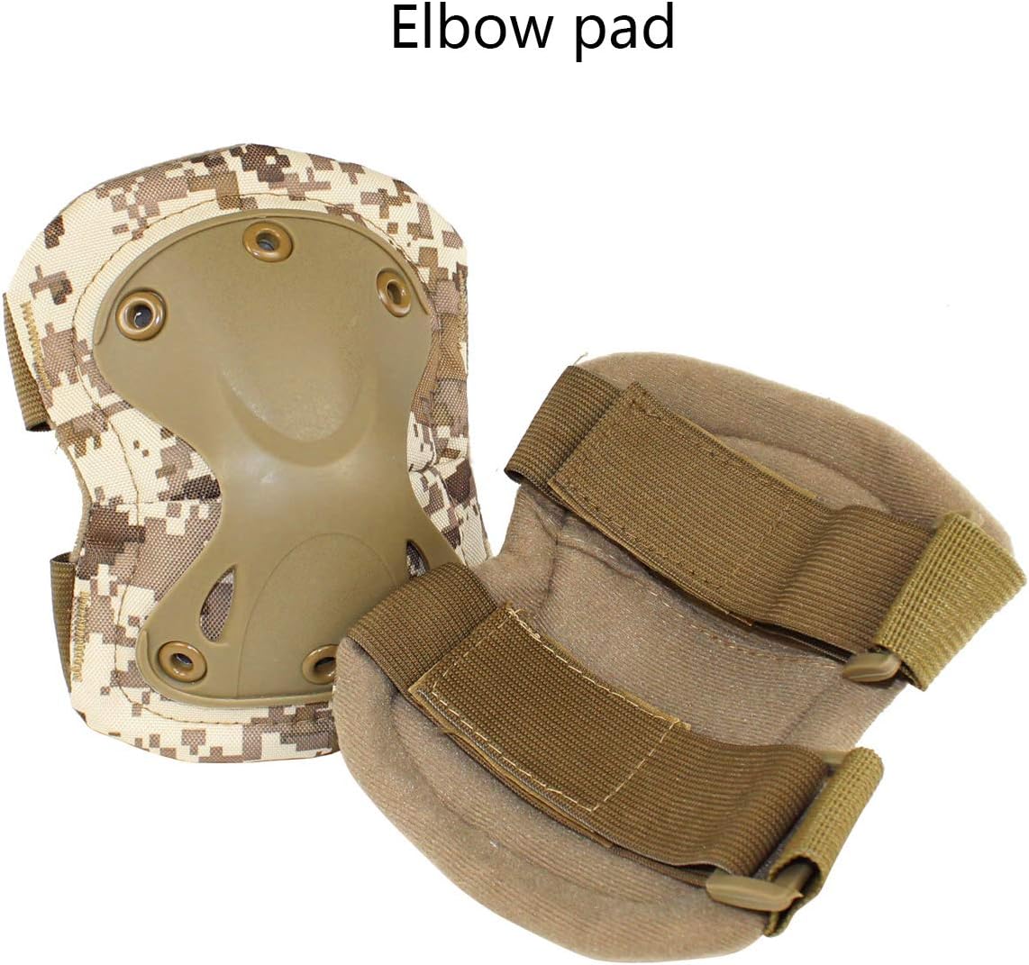AOUTACC Tactical Combat Knee & Elbow Protective Pads Set for Outdoor CS Paintball Game Cycling Safety Skateboarding Gear Skates Knee Protection Guard Pads