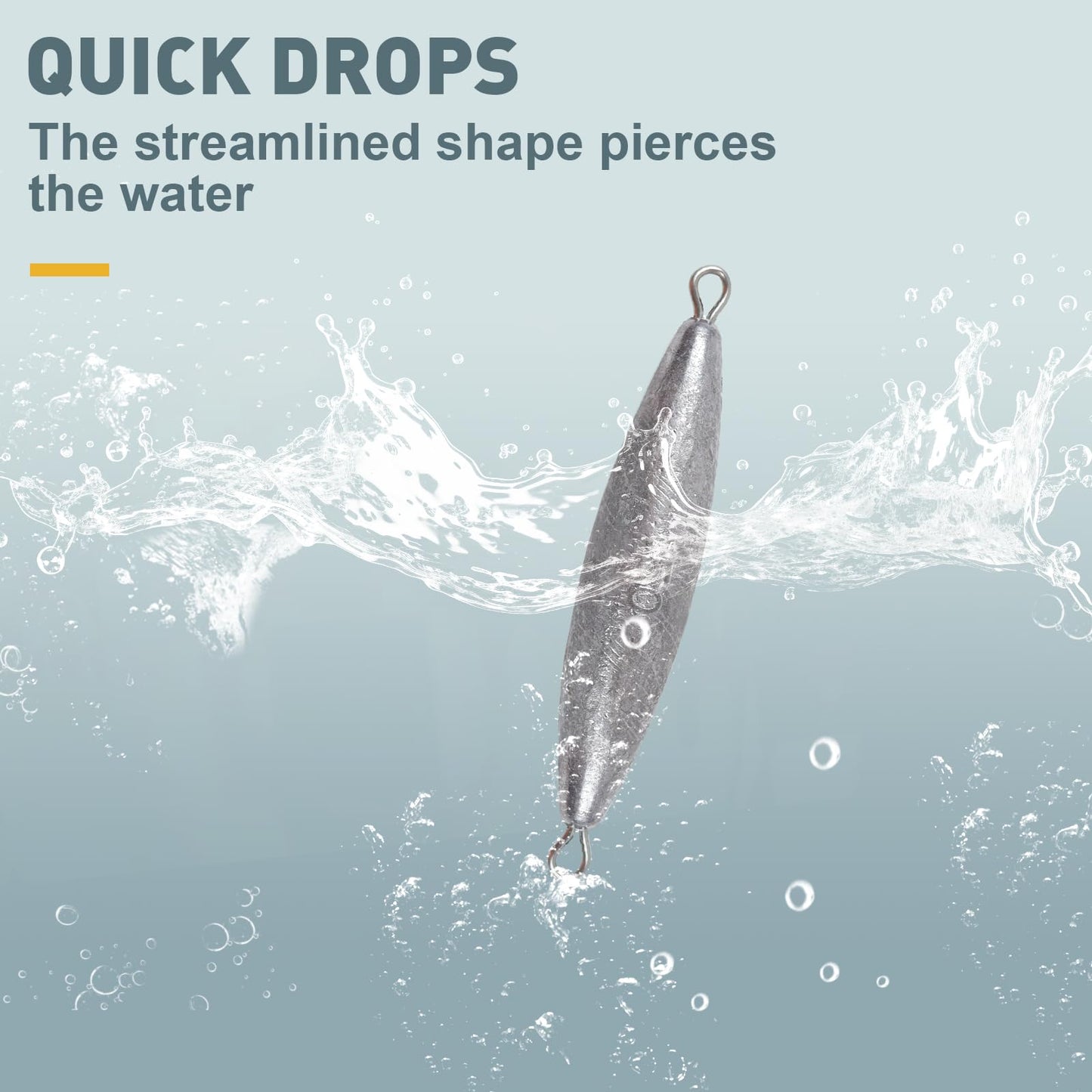 Through Wire Inline Torpedo Sinkers, Saltwater Bullet Fishing Weight for Trolling, Double Ringed One Piece Wire Fishing Weights for Bottom Fishing Surf Fishing 1-5 oz CWSDXM (1oz, 8pcs)