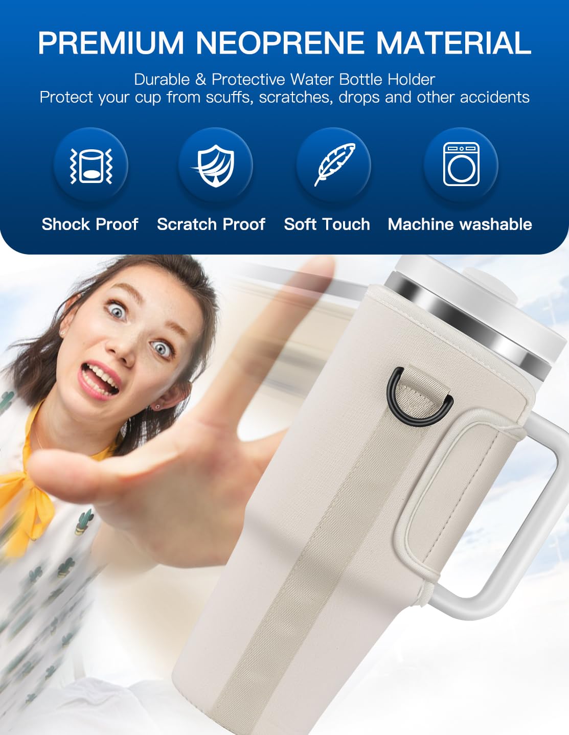 Joweese Water Bottle Carrier Bag Accessories for Stanley 40oz Tumbler with Handle,Travelling Camping Outdoor Sports Water Bottle Holder, Portable Water Cup Bags Strap Pouch for Stanley Cup