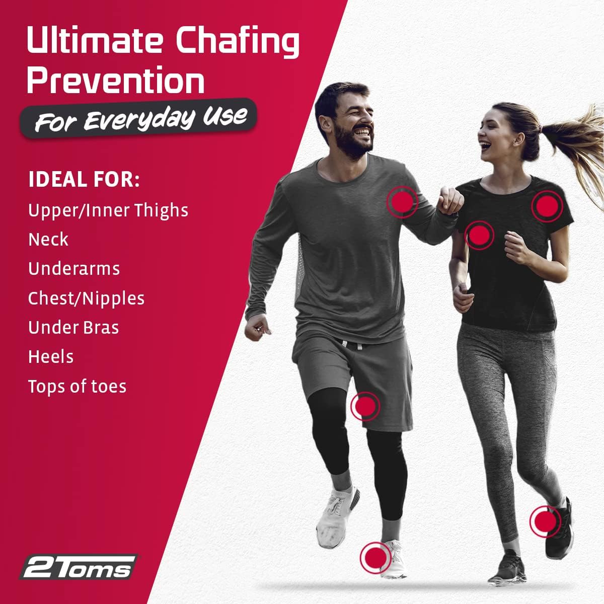 2Toms SportShield Xtra, Soothing All Day Anti-Chafe Prevention, Waterproof Protection from Thigh Chafing and Skin Irritation, 1.5 Ounce Bottle