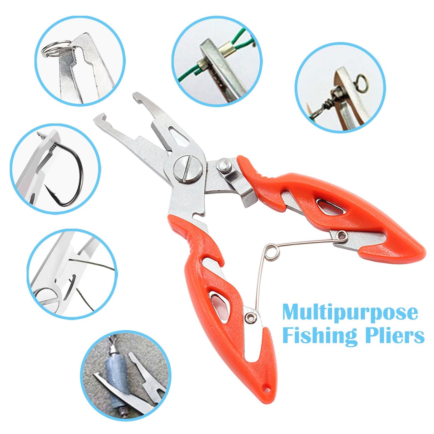 PIYIENR Small Fishing Pliers 2 Multi-Function Scissors Braid Cutters Lightweight Stainless Steel Fishing Tools Split Ring Opener Fish Gripper Hook Remover Gear Accessories