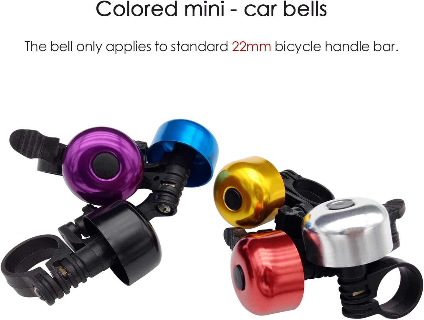 TRENDBOX 1 Set 6 Colors Alloy Bicycle Bike Cycling Handlebar Bell Ring Horn Sound Emergency Alarm Alert Warning Loud Lightweight for Safety