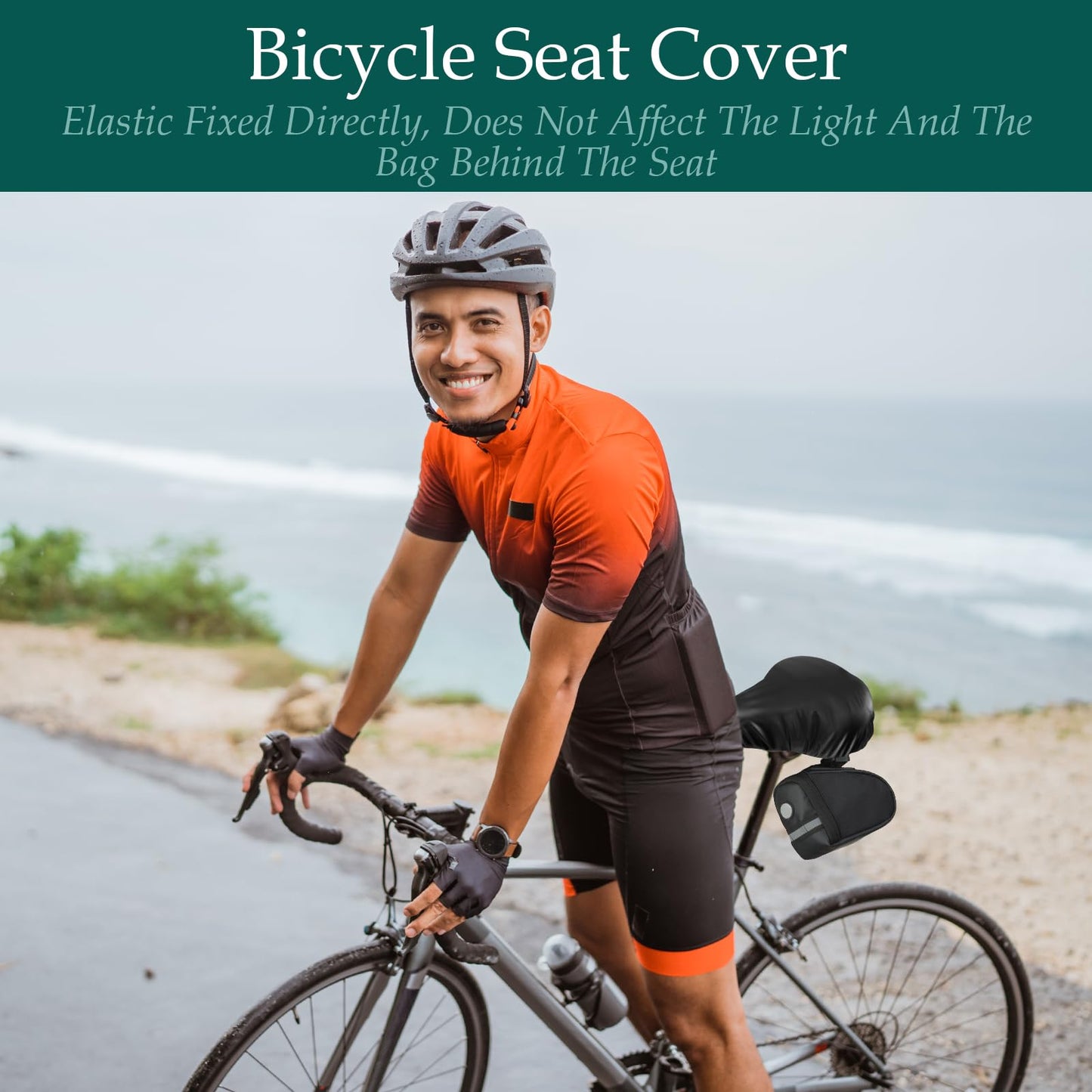 GEEHUA Bike Seat Covers, 2Pcs Waterproof Bicycle Seat Cover Bicycle Saddle Rain Dust Cover with Elastic Bike Seat Sun Dust Protector Washable Bike Seat Cushion Cover for Women Men City Mountain