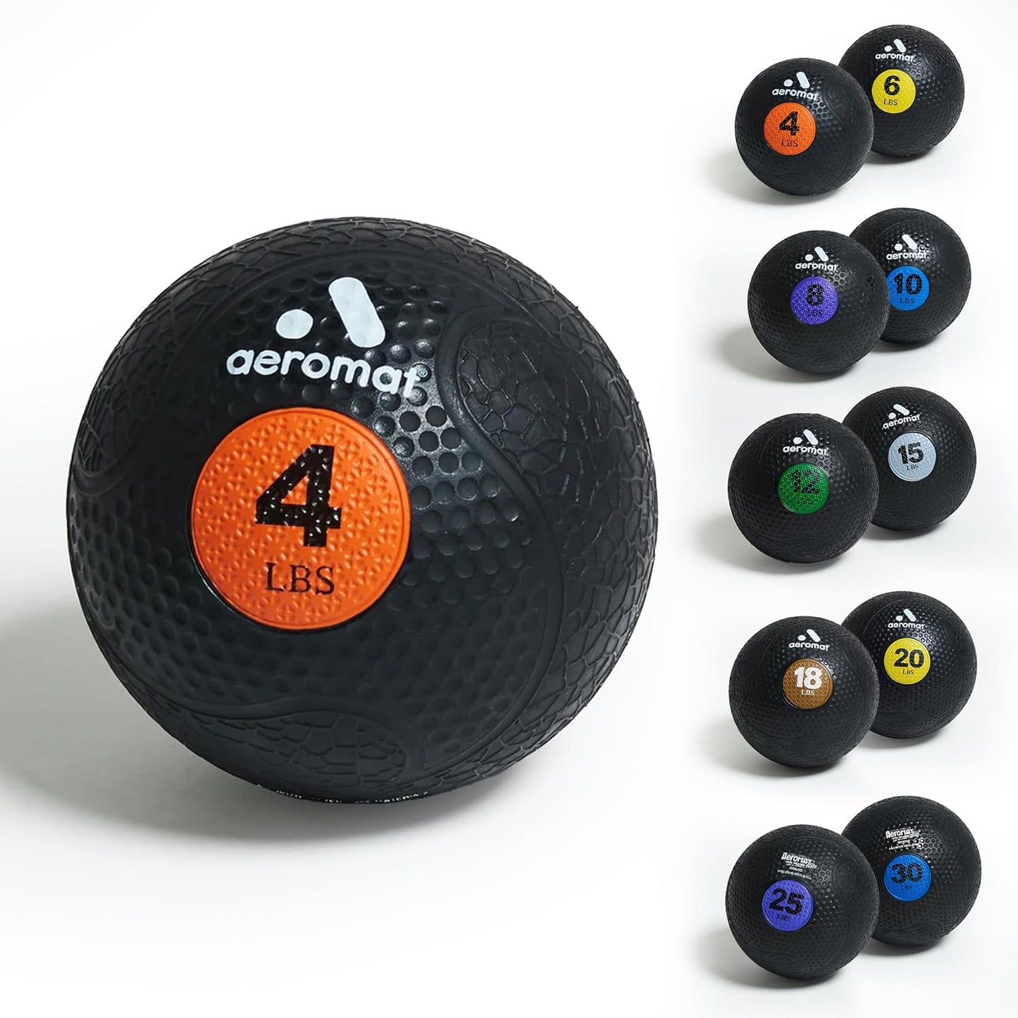 Aeromat Extreme Elite Medicine Balls for Exercise - 10" Diameter Workout Ball, Weighted Balls for Exercise, Weight Ball, Color-Coded Med Balls