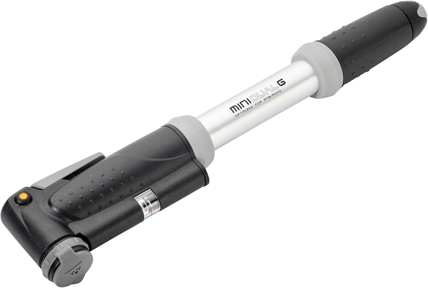 Topeak Mini Dual G Bike Pump with Gauge, Silver, 10.8” x 1.5” x 0.7”