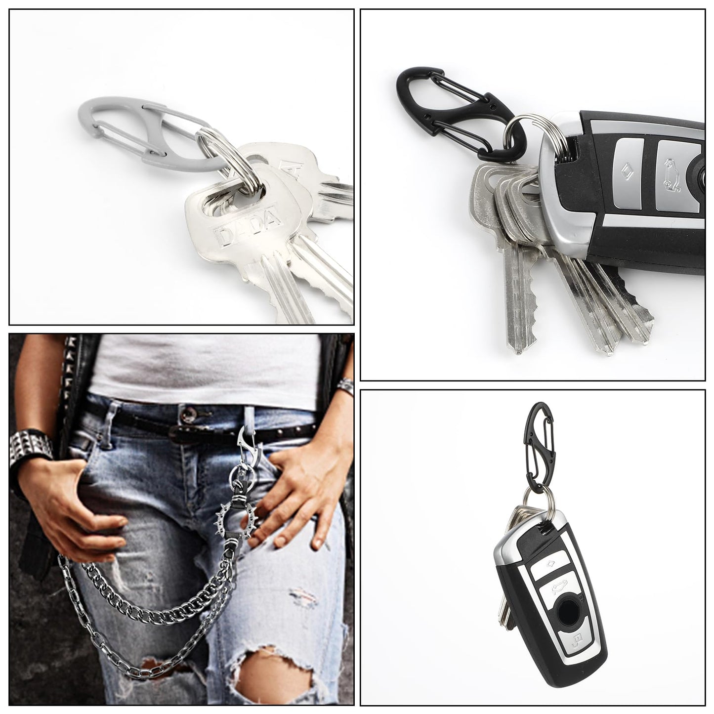 20 PCS Aluminum Carabiner Clips 1.6 Inch D Clips Ring Small Carbineers Keychain Spring Snap Hooks Mini Carabiner Clip Set for Keys, Dog Leash, Outdoor Camping Fishing Hiking Accessories(20 Colors)