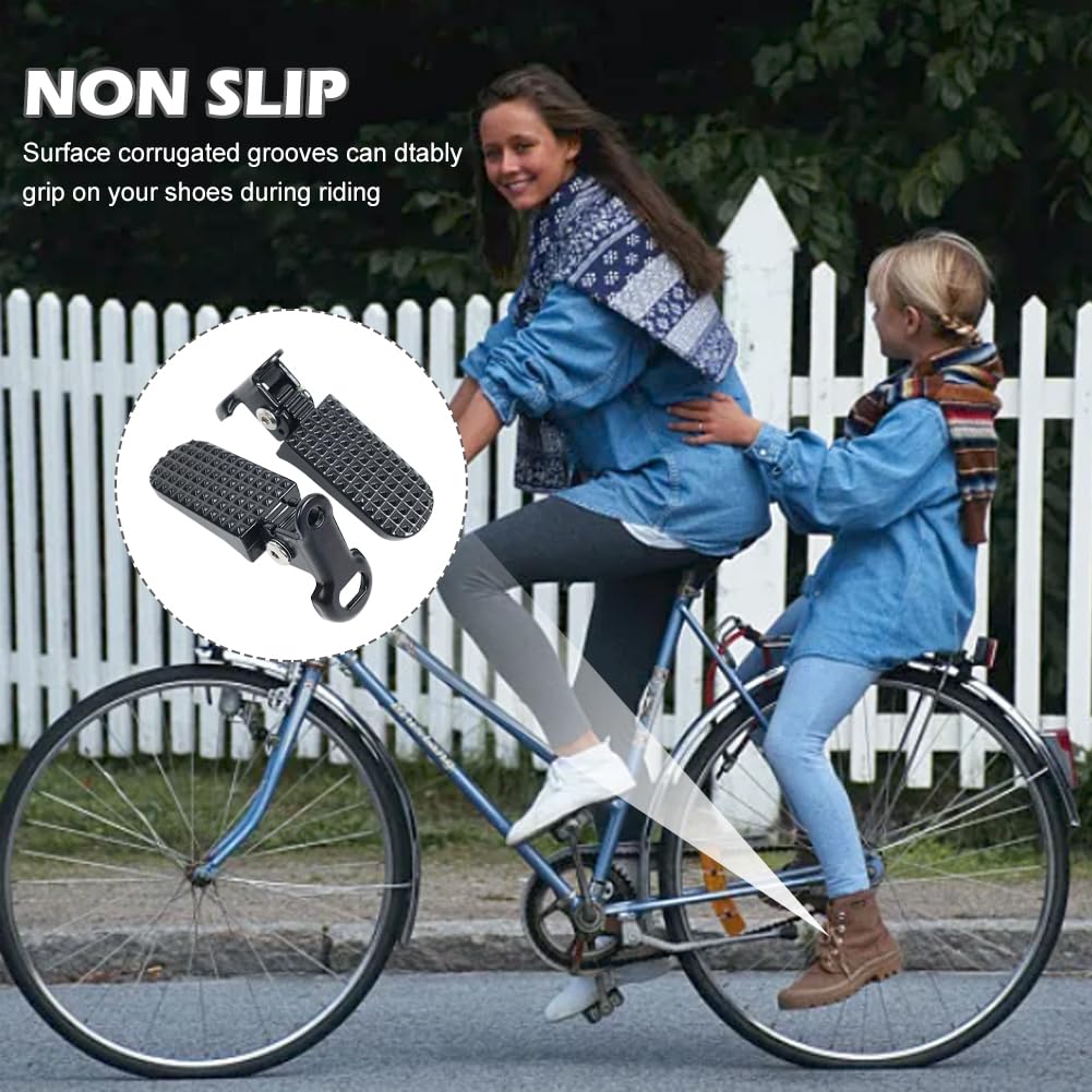 1 Pair of Bike Foot Pegs, Aluminium Alloy Non-Slip Bike Pegs for Folding Bike and Mountain Bike Durable