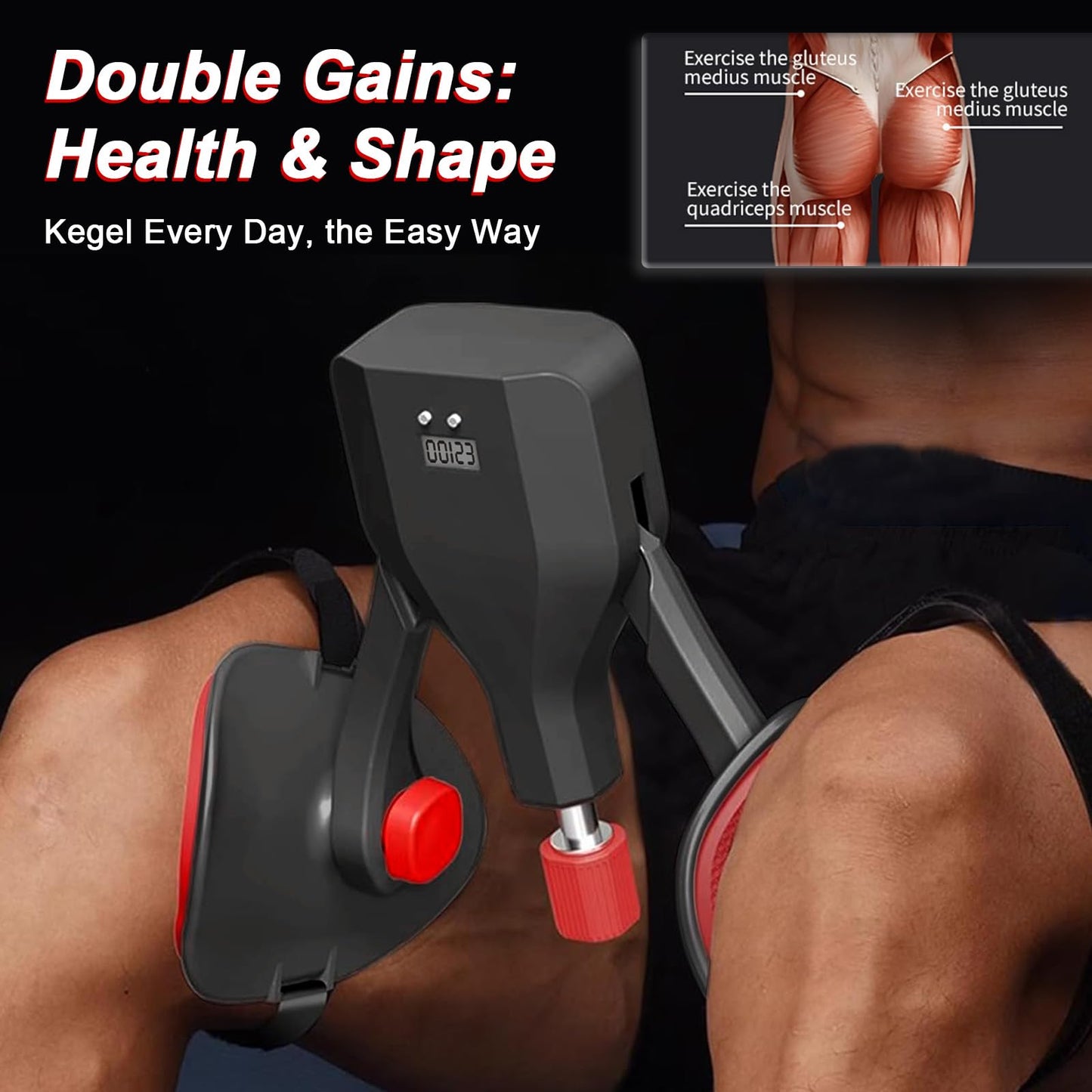 Adjustable Thigh Master,0-110lbs Pelvic Floor Exercise Device,Kegel Trainer Pelvic Health for Men,Thigh Exerciser for Women with Digital Counter,Hip Shaper Trainer Machine,Leg Inner Workout Equipment