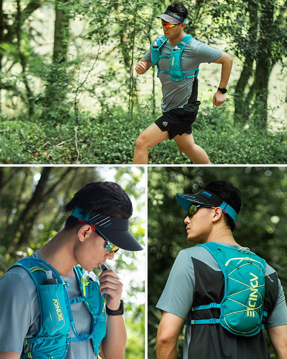 AONIJIE Trail Running Vest for Women Men, Fit for 6.8 inches Phone, 5L Capacity Lightweight Hydration Pack Backpack Ideal for Marathon Training, Hiking, Biking, Trail and Walking