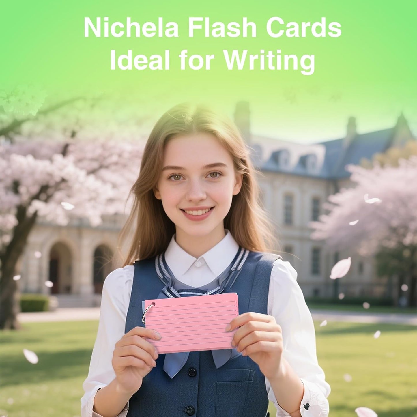 250 Count Pink Index Cards with Ring 3 x 5 Inch Heavyweight Ruled Index Cards, Flash Cards for School & Office Supplies and Home Organization, Durable Study To Do List Note Cards with Ruled Lines