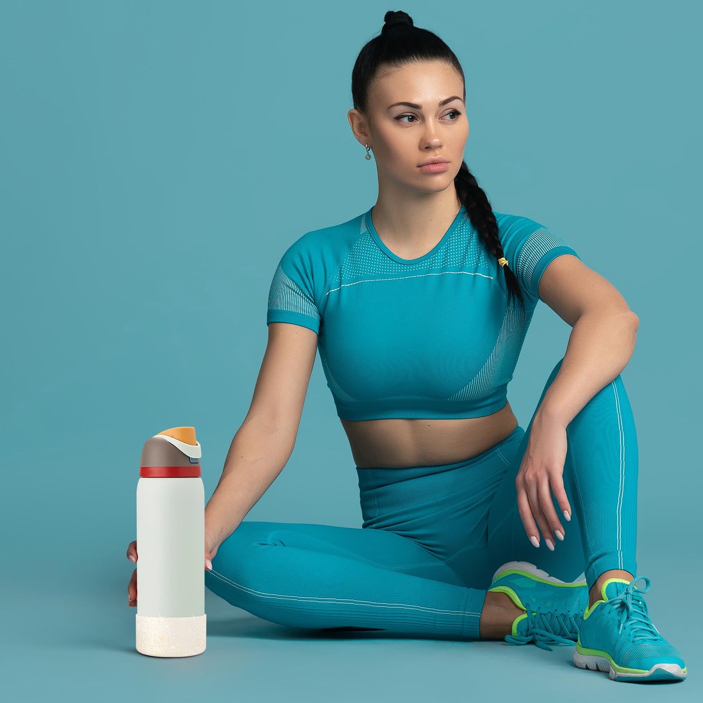 2PCS Glitter Silicone Boot for Owala Water Bottle 24 oz 32 oz 40 oz, Anti-Slip Protective Sleeve for Owala Twist,FreeSip and Flip Stainless Steel Water Bottle, BPA-Free, Dishwasher Safe, Accessories